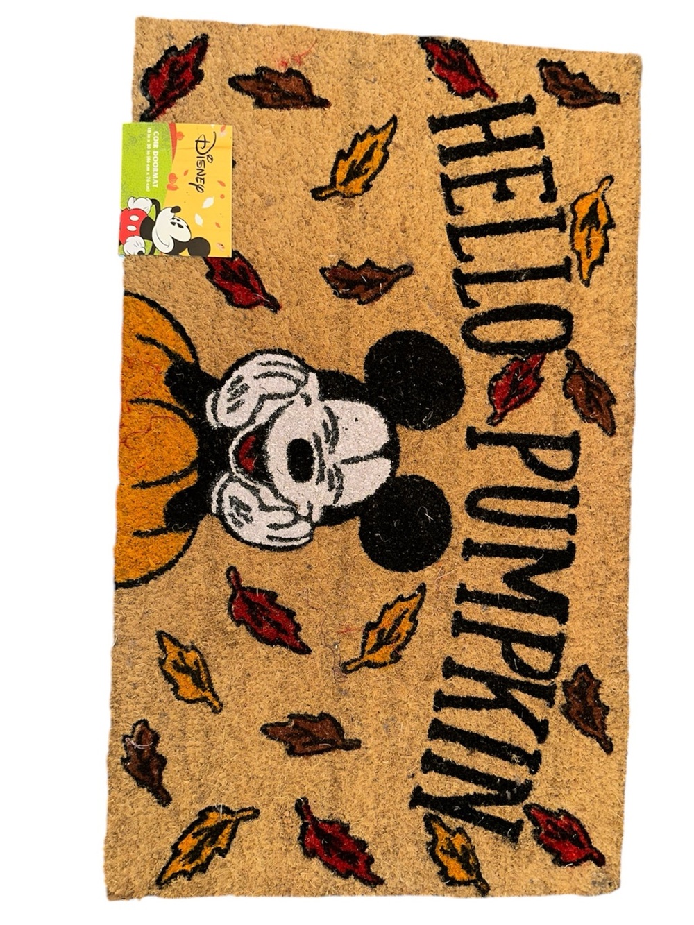 Disney Mickey Pumpkin Fall Coir Doormat - Tan/Black/Orange/Red